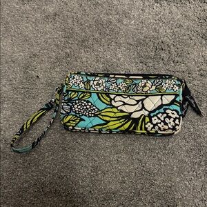Vera Bradley Blue and Green Floral Wristlet